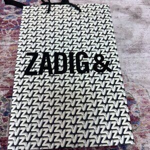 Zadig & Voltaire Black & White Empty Shopping/ Tote Bag In Great Shape!